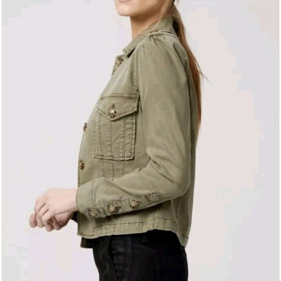 Paige Boho Boxy Cropped Pacey Jacket  Vintage Ivy Green Size Large New - Picture 2 of 8